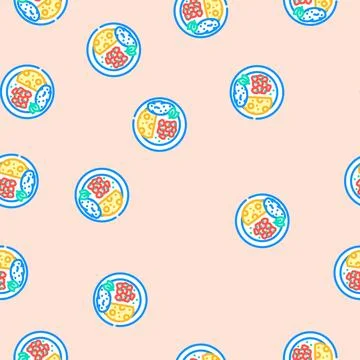 Iskender kebab turkish cuisine vector seamless pattern Stock Illustration