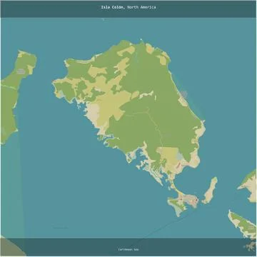 Isla Colon, Panama, cropped to square. Topo Humanitarian Stock Illustration