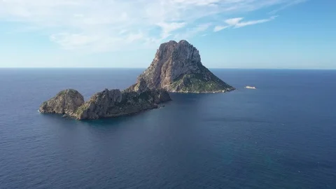 Isla de Es Vedra drone shot Stock Footage 119551667