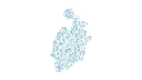 Isla de Providencia dotted digital map. Map of Isla de Providencia with pulsa... Stock Footage 231036241
