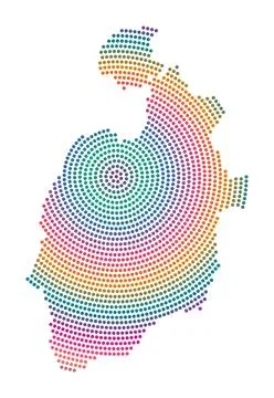 Isla de Providencia dotted map. Digital style shape of Isla de Providencia... イラスト素材