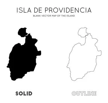 Isla de Providencia map. Blank vector map of the Island. Borders of Isla de.. Ilustración de archivo