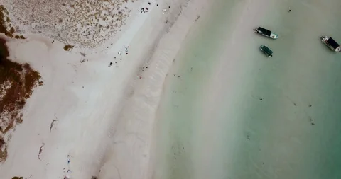 Isla Espiritu Santo Drone 4K Overhead Float over Beach Stockbeeldmateriaal 95699870