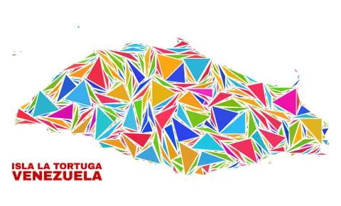 Isla La Tortuga Map - Mosaic of Color Triangles Stock Illustration
