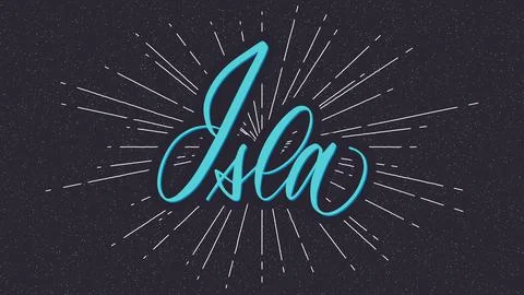 Isla Name Vector Typography with Starburst Ilustração Stock