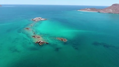 Isla San Jose aerial Stockbeeldmateriaal 79829360