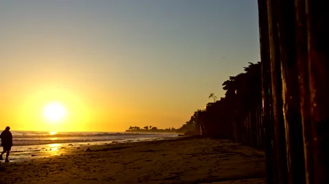 Isla Vista Beach Sunset Timelapse Stock Footage 58753886