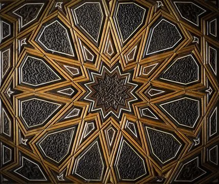 Islam arab pattern. Decorating tile on the wall panel in Morocco. Geometric Foto stock