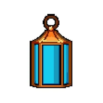 Islam arabic lantern pixel art vector illustration イラスト素材