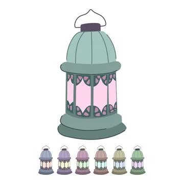 Islam arabic lantern vector cartoon graphic Stock Illustration