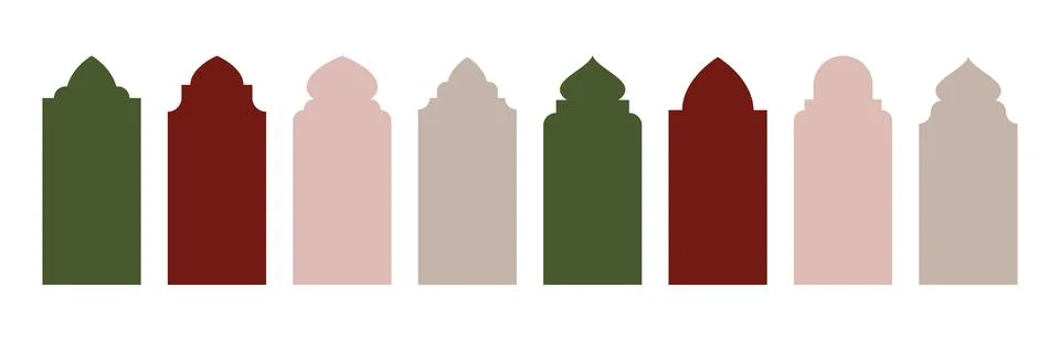 Islam arch shape frame collection Stock Illustration
