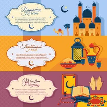 Islam Banners Set Stock Illustration