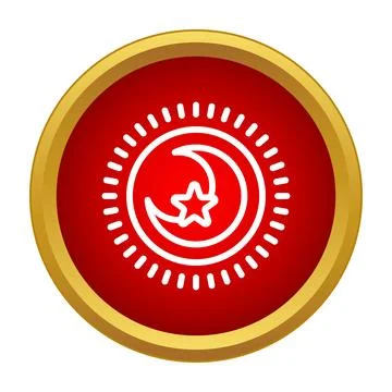 Islam crescent moon and star religious symbol Stock Illustration