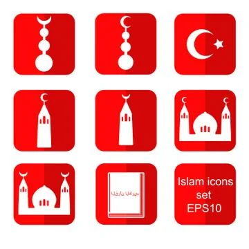 Islam flat icons set Stock Illustration