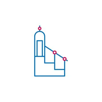 Islam, islamic minbar 2 colored line icon. Simple blue and red element Ilustración de archivo