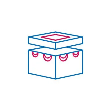 Islam, Kaaba Mecca 2 colored line icon. Simple blue and red element illustration Ilustración de archivo