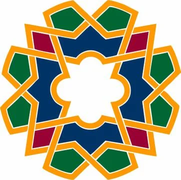 ISLAM Laser cut cnc panel design for metal, wooden room divider. Stock Illustration