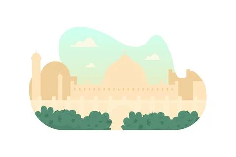 Islam mosque 2D vector web banner, poster Illustrazione stock