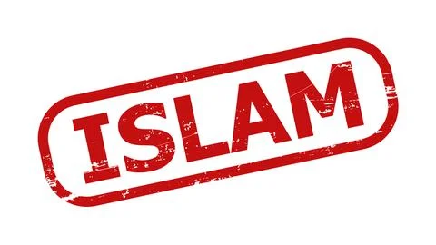 ISLAM Red Rounded Rectangle Corroded Watermark イラスト素材