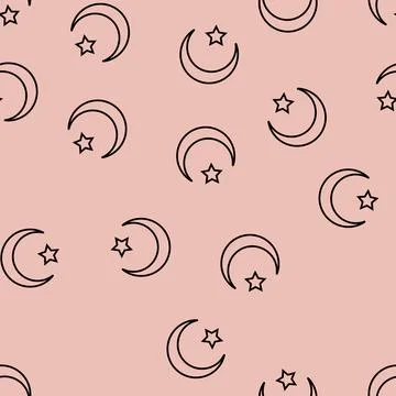 Islam religion line seamless pattern Illustrazione stock