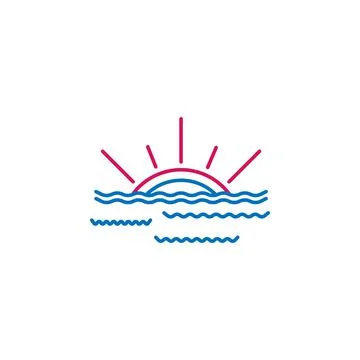 Islam, subah prayer 2 colored line icon. Simple blue and red element Illustrazione stock