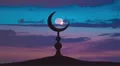 The Islam symbol against the background of the sun. Time lapse 4k or 4k+ Resolution