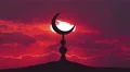 The Islam symbol against the background of the sun. Time lapse 4k or 4k+ Resolution