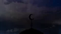 The Islam symbol on clouds with lightning background. time lapse 4k or 4k+ Resolution