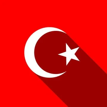 Islam symbol icon with long shadow. Stock Illustration
