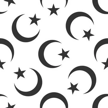 Islam symbol icon pattern on white background. Adobe illustrator Stock Illustration