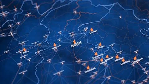 Islamabad map big data visualization. Futuristic map infographic of city in Illustrazione stock