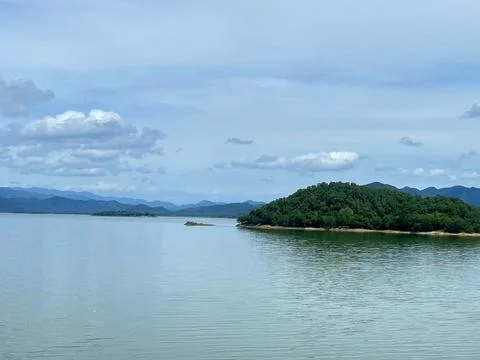 Islamd on the river Stock Photos