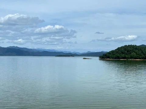 Islamd on the river Stock Photos