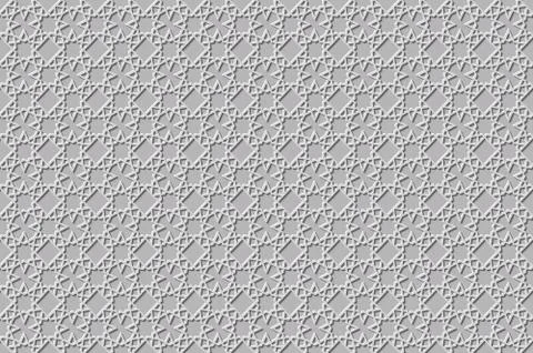 Islamic 3d light grey background architectural muslim texture. 3d template .. Illustrazione stock