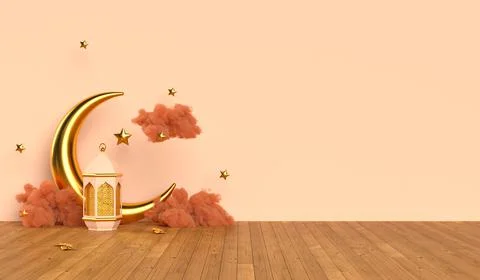 Islamic 3d rendering scene. Illustrazione stock