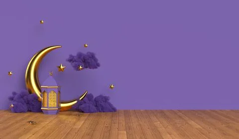 Islamic 3d rendering scene. Stock Illustration