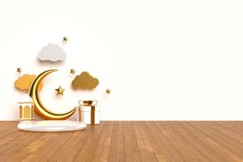 Islamic 3d rendering scene. Stock Illustration