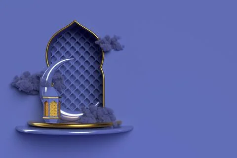 Islamic 3d rendering scene. Stock Illustration
