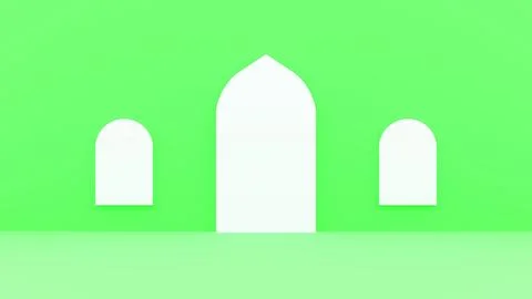 Islamic abstract green background 3d illustration ramadan eid concept Ilustración de archivo
