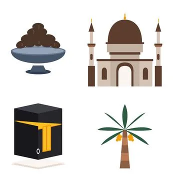 Islamic and Ramadan Element, Flat Stock Illustration