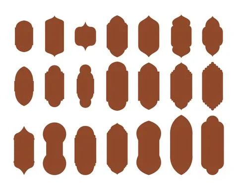 Islamic Arabic arch window and door geometric laser cutting template. Traditi Stock Illustration