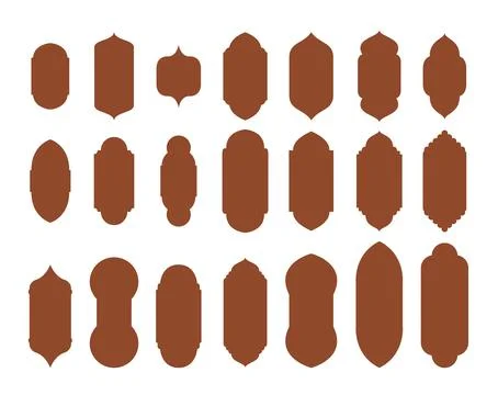 Islamic Arabic arch window and door geometric laser cutting template. Traditi Stock Illustration