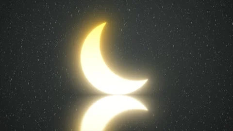 Islamic Arabic Style Bright Crescent Moon Background Stock Footage 297745369