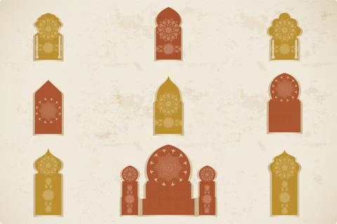 Islamic Arabic Windows. Stock Illustration