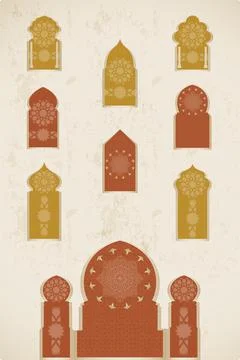 Islamic Arabic Windows. Stock Illustration