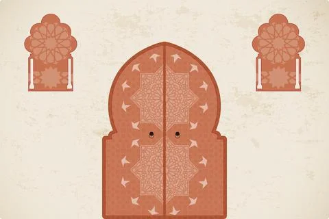 Islamic Arabic Windows. Иллюстрация