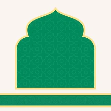 Islamic Arch Design Green Pattern Background Stock Illustration