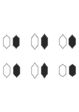 Islamic Arch Frame Border Collection Set Stock Illustration