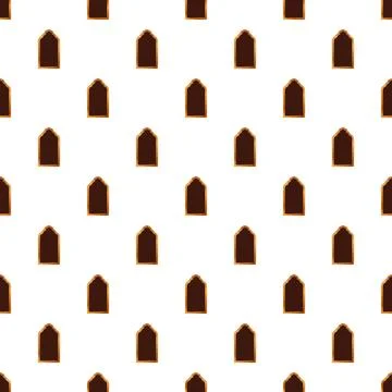 Islamic arch pattern repeating on white background Stock Illustration