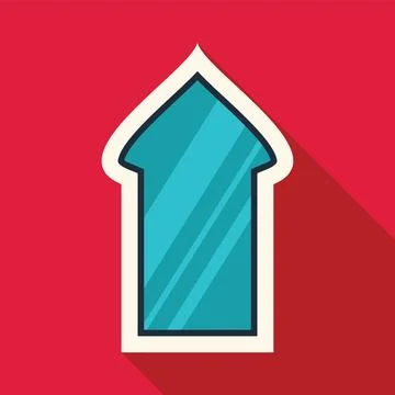 Islamic arch sticker pointing upwards symbolizing growth and progress Stock Illustration